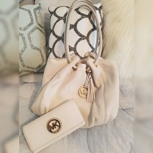 Michael Kors Leather Purse & Wallet Set